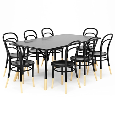 Modern Dining Table Set 3D model image 1 