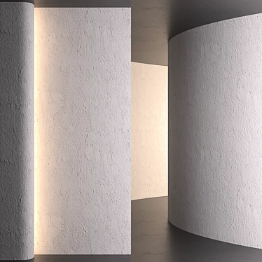 Premium White Plaster Finish 3D model image 1 