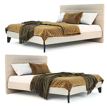 Luxurious Domkapa Yumi Bed - Exquisite Comfort for Your Sleep 3D model image 1 