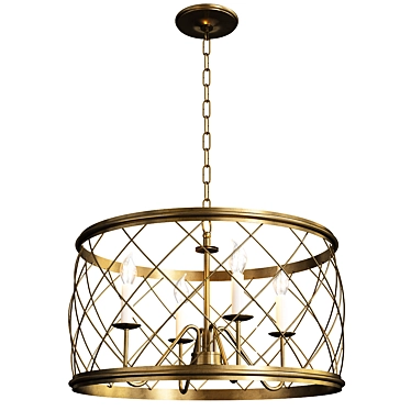 Elegant Trellis Cage Chandelier 3D model image 1 