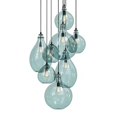 Modern Glass Canopy Pendant Light 3D model image 1 