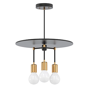 Black Gold Chandelier | Modern Stair Lighting 3D model image 1 