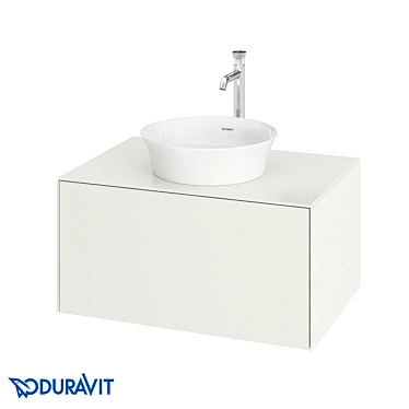 Duravit White Tulip Hanging Bedside Table 3D model image 1 