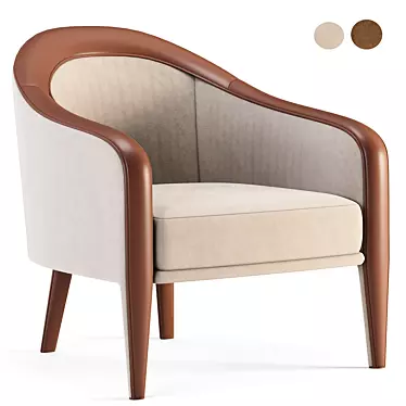 Luxury Tanned Leather Armchair 3D model image 1 