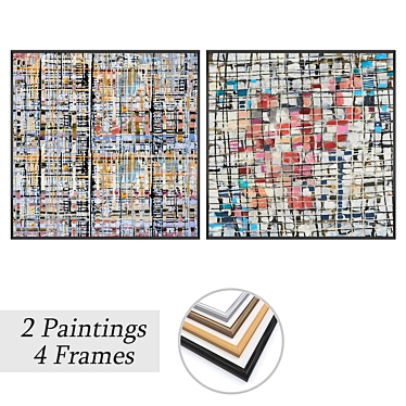 Elegant Set of 2 Paintings 3D model image 1 