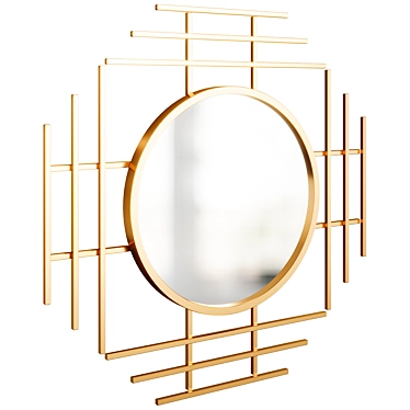 Elegant Geometric Wall Mirror 3D model image 1 