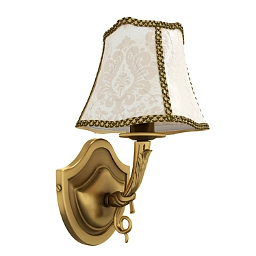 Italian Brass Wall Lamp 3D model image 1 