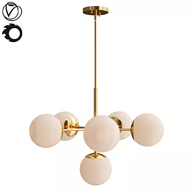 Elegant Farrell Chandelier 3D model image 1 