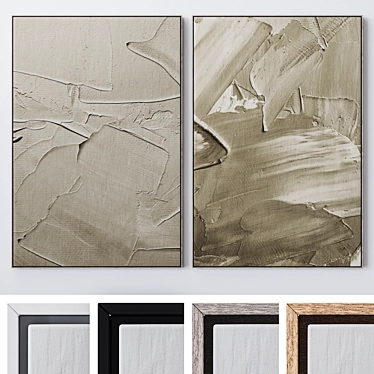 Set of Large Wall Paintings 1804: Variety of Frame Colors & High-Quality Textures 3D model image 1 