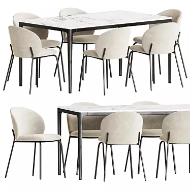 Princeton Chair Canto Table Dining Set 3D model image 1 