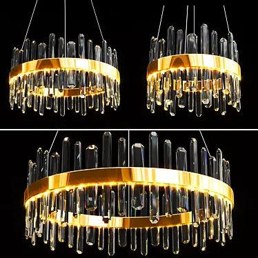 Elegant Carola Glass Pendant Lights 3D model image 1 