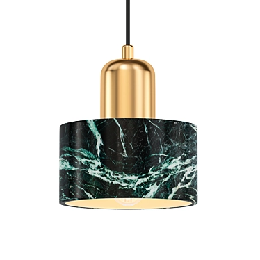 Gilded Black Marble Luxury Pendant 3D model image 1 