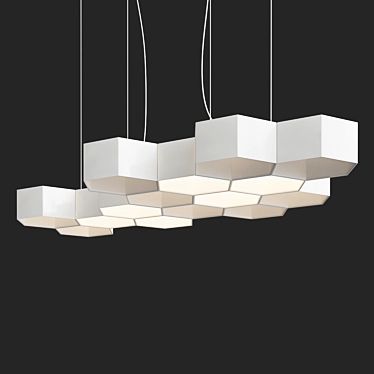 Elegant Honeycomb Chandelier 3D model image 1 