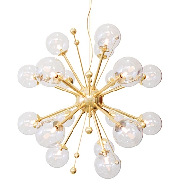 Satin Brass Pendant Ceiling Light 3D model image 1 