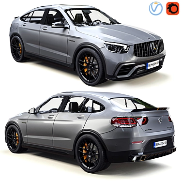 Sleek and Powerful Mercedes GLC 63 S AMG 3D model image 1 