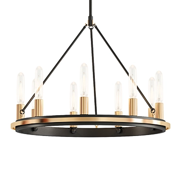 Chambers Pendant | Elegant 9-Light Chandelier 3D model image 1 