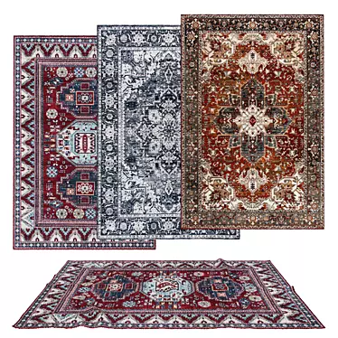 Versatile 6-Piece Rug Set 3D model image 1 