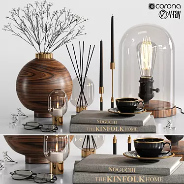 Chic Office Decorative Set 3D model image 1 