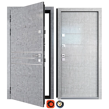 Gerda Favorit Entrance Metal Door - Premium Security Solution 3D model image 1 
