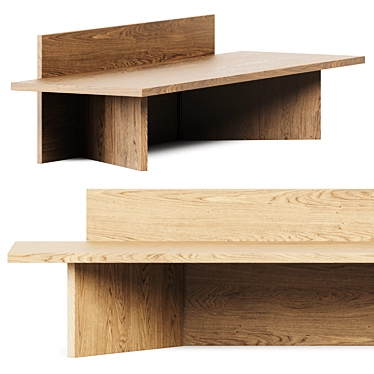 Oblique Bench: Sleek and Minimalistic 3D model image 1 