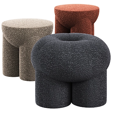 Stylish Secolo Poufs 3D model image 1 