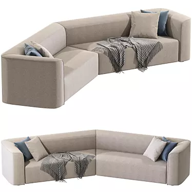 Comfortable Angled Sofa for Modern Homes 3D model image 1 