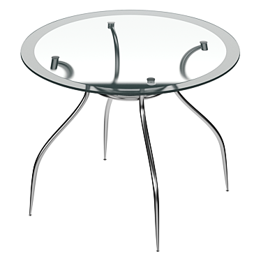 Finesia Glass/Chrome Kitchen Table 3D model image 1 