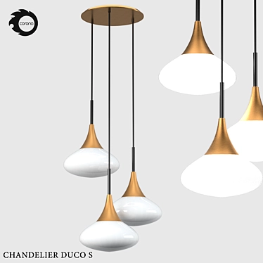 Elegant Duco S Chandelier - 1600mm 3D model image 1 