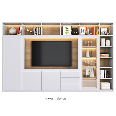 Modern TV Wall Set | Luca Atelier 3D model image 1 