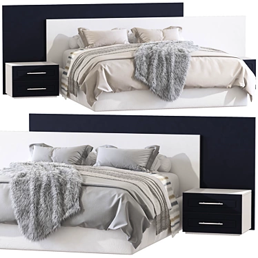 Modern Double Bed 76: 3D Model with V-Ray 3D model image 1 