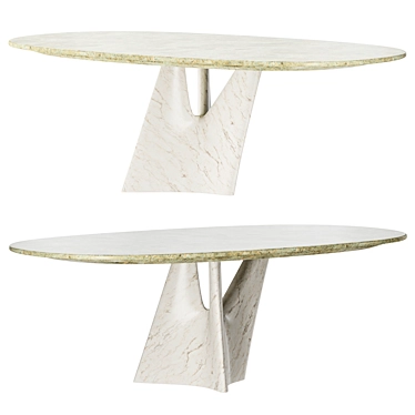 Title: Poltrona Frau INFINITO Marble Dining Table 3D model image 1 
