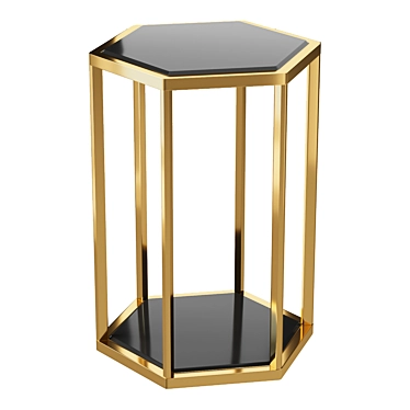 Eichholtz Coffee Table | Ceramic Black & Golden Metal 3D model image 1 