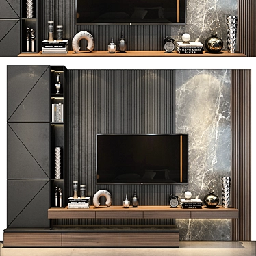 Modern TV Shelf - Stylish Wall Decor 3D model image 1 