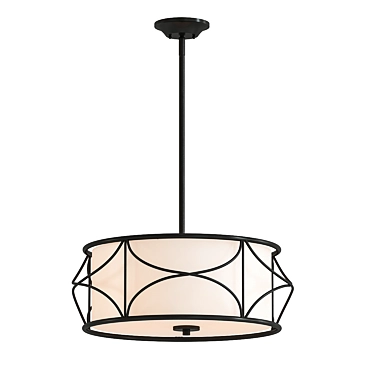 Elegant Krull Drum Chandelier 3D model image 1 