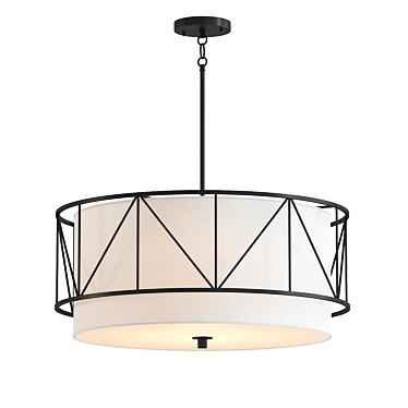 Modern Geo Drum Chandelier 3D model image 1 