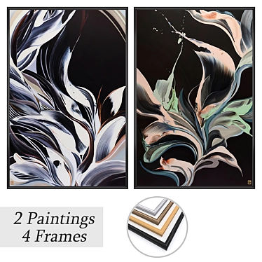 Elegant Art Set with Multiple Frames 3D model image 1 