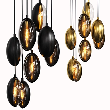 Elegant Pendant Light Set - Dias Lampatron 3D model image 1 