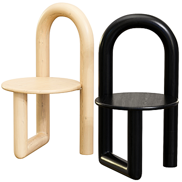 Maple Arched Mono Chair by Objects Ideas 3D model image 1 