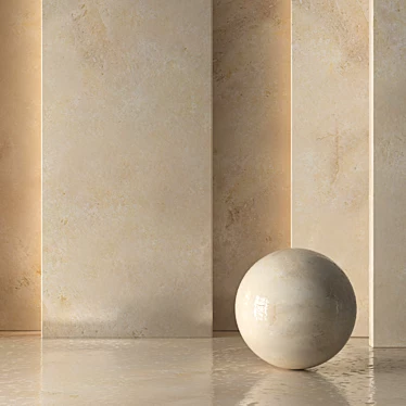 Seamless Beige Marble Slab 3D model image 1 