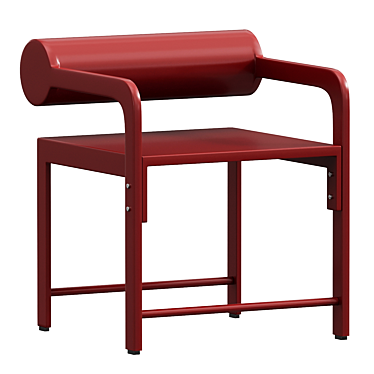 Pompeii Red Lacquered Accent Armchair 3D model image 1 