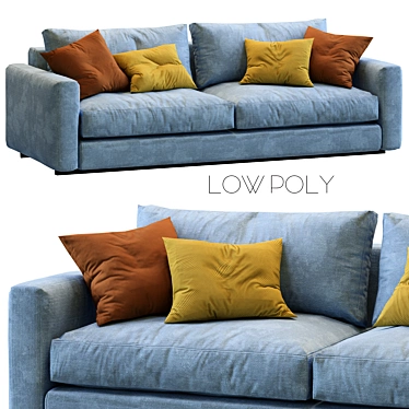 Ferlea Low-Poly Sofa: Minimalist Comfort 3D model image 1 