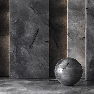 Black Seamless Wall Stone 3D model image 1 