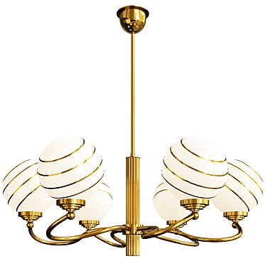 Elegant Murano Glass Chandelier 3D model image 1 