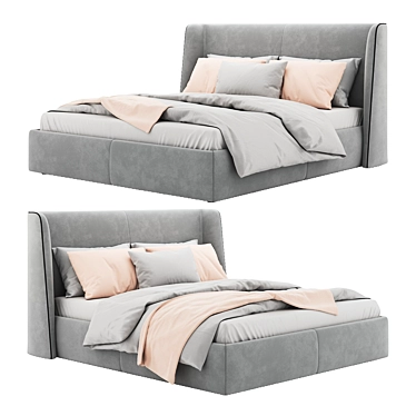 Boston Bed: Stylish and Spacious 3D model image 1 