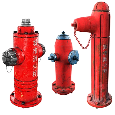  Urban Hydrant Collection: 3 High-Detail Models 3D model image 1 