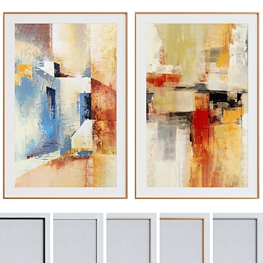 Modern Abstract Picture Frame Set 3D model image 1 