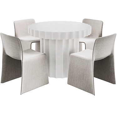 Ripple Table + Glove: Contemporary Dining Set 3D model image 1 