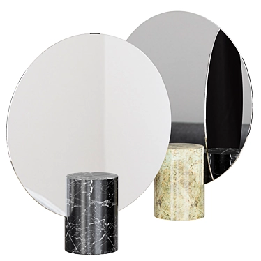 Elegant Marble Tabletop Mirror 3D model image 1 