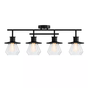 Sleek Dark Bronze Track Lighting 3D model image 1 