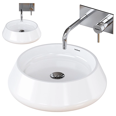 Hindware Vessel Basin: Over Counter, 450mm Dia 3D model image 1 